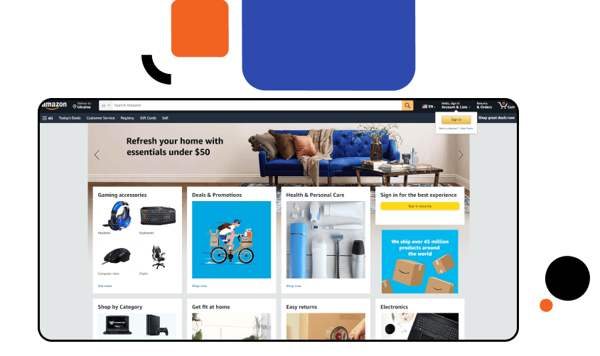 Top Laravel eCommerce Websites - Amazon