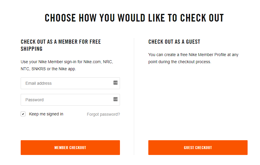nike-guest-checkout
