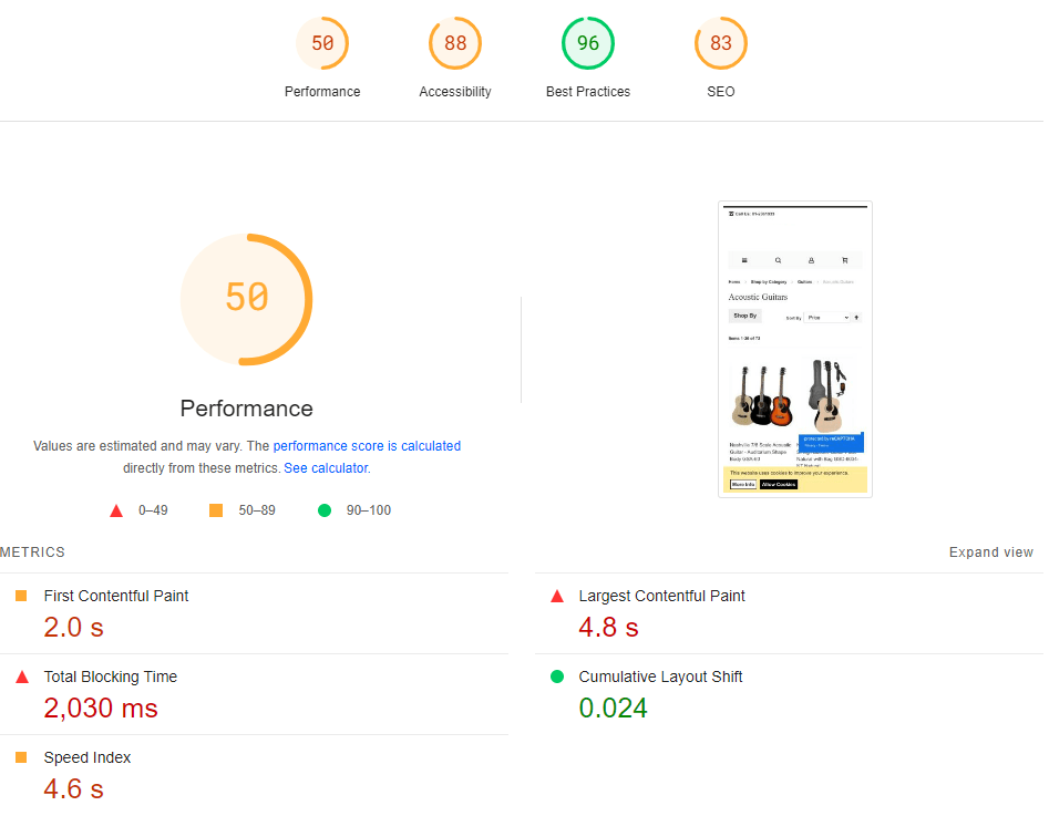 Slow page loading speed