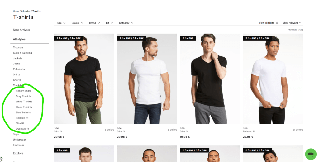 How to Implement the Correct Structure of an eCommerce Website: Interlinking via the menu